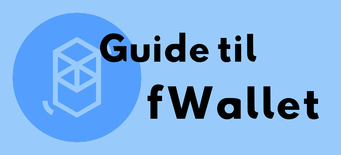 Guide til fWallet med Fantom-logo på blå bakgrunn.